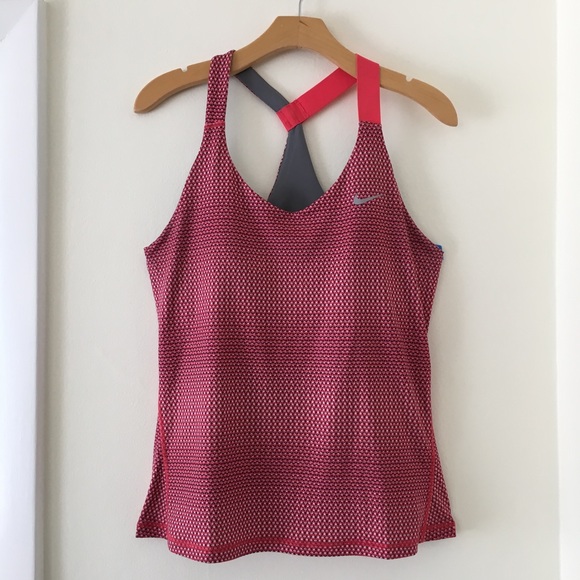 Nike Tops - Nike Advantage Dri-fit racerback tank knit printed